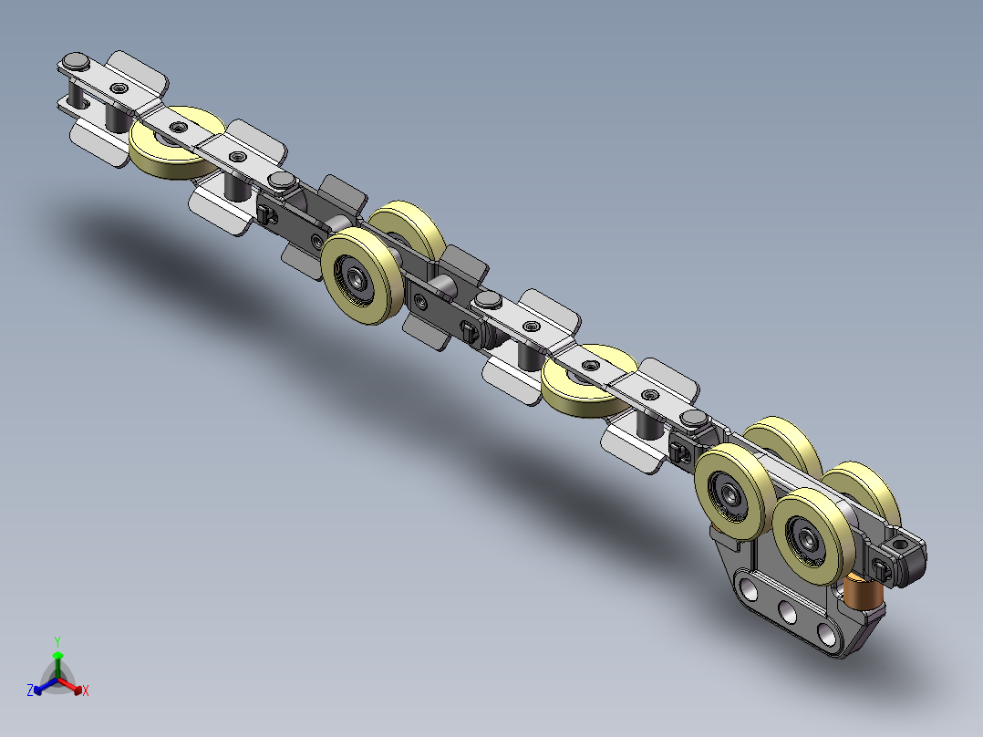 悬挂式传送带链正等轴测图