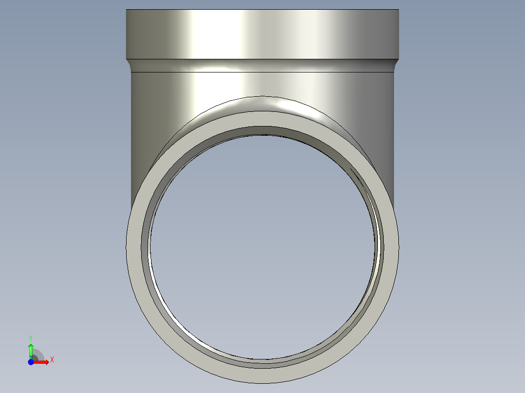 螺纹管三通-等径 DN40前视图