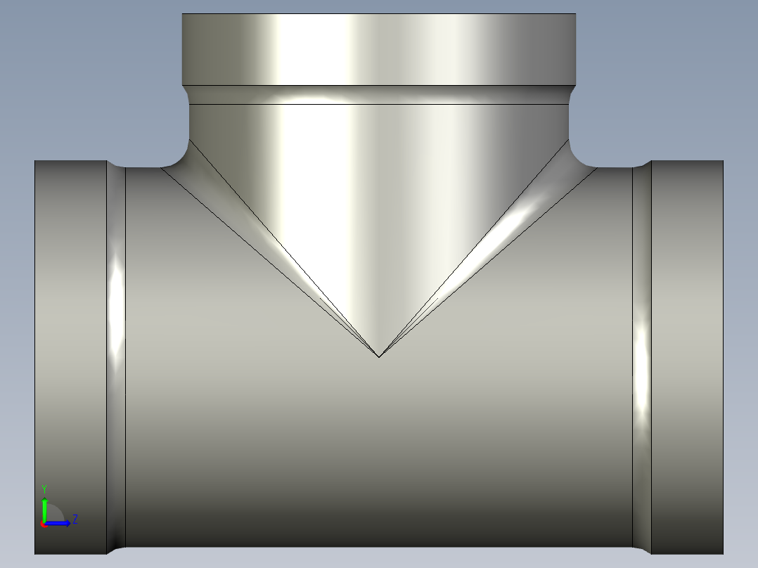 螺纹管三通-等径 DN40左视图