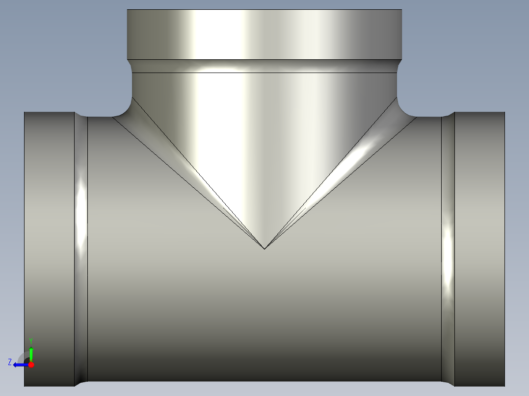 螺纹管三通-等径 DN40右视图