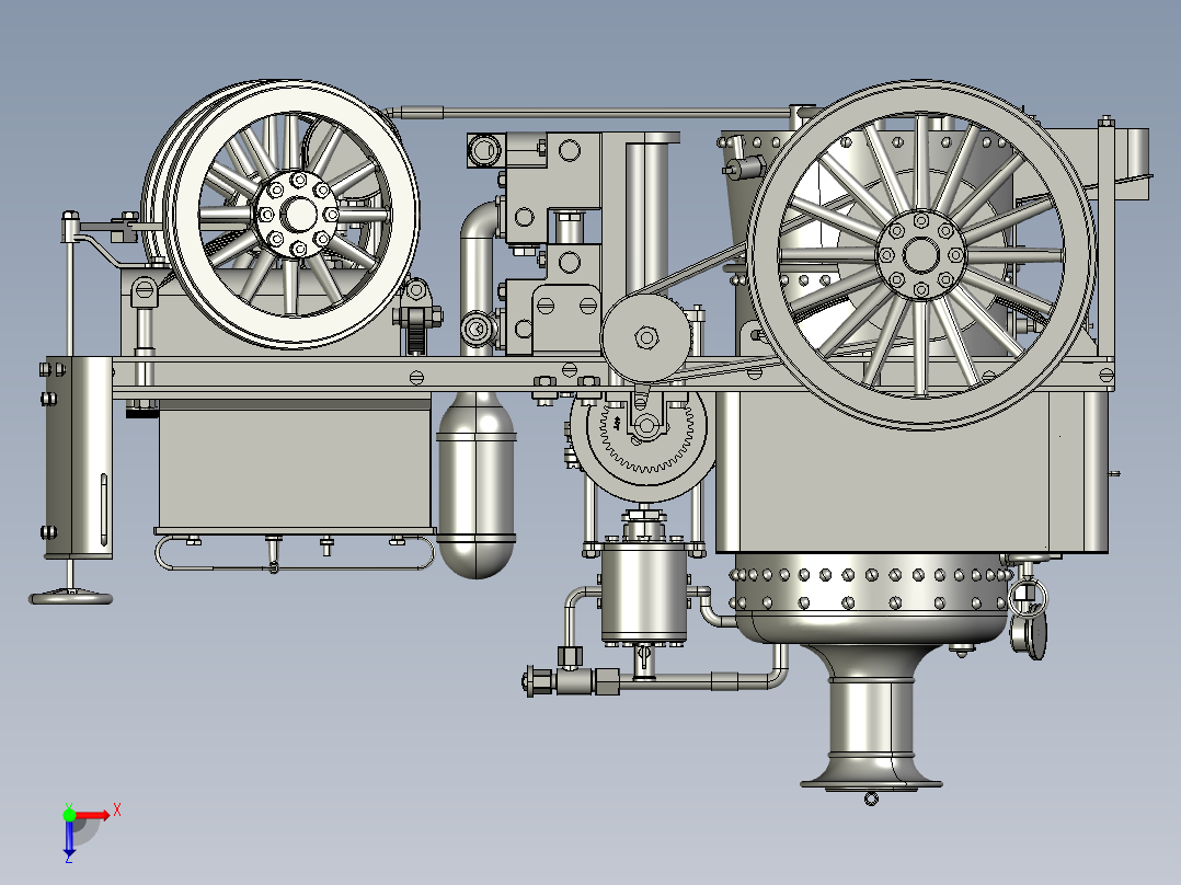 1908年蒸汽机消防车a-fire-engine-1908-j-a-m-de-模型格式为 stp俯视图