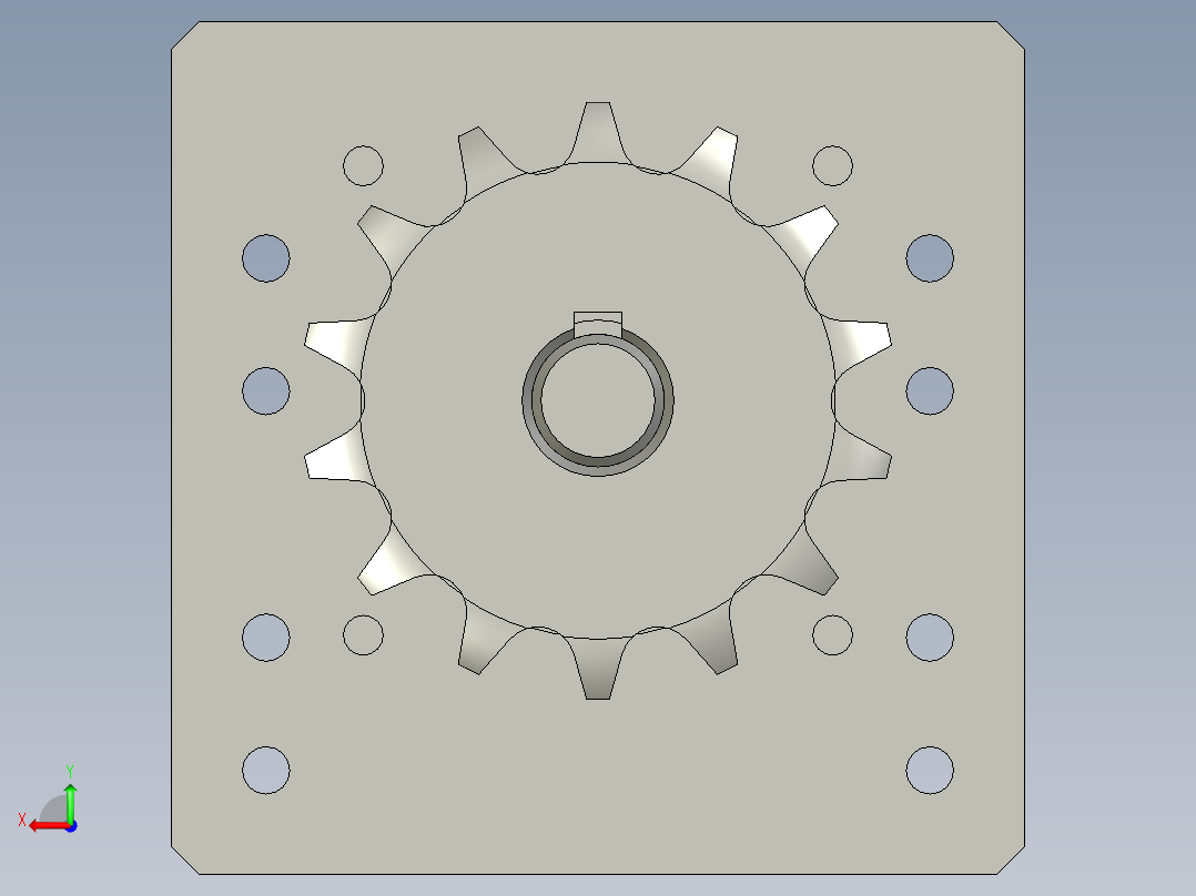 60步进电机组件后视图