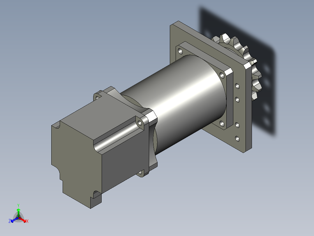 60步进电机组件正等轴测图