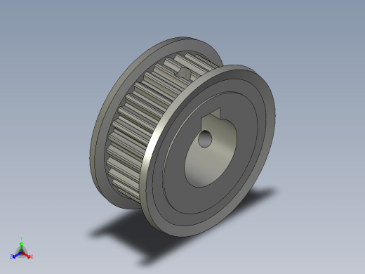 电机端同步轮EUL22-3GT3090-32-A-N-d14)正等轴测缩略图