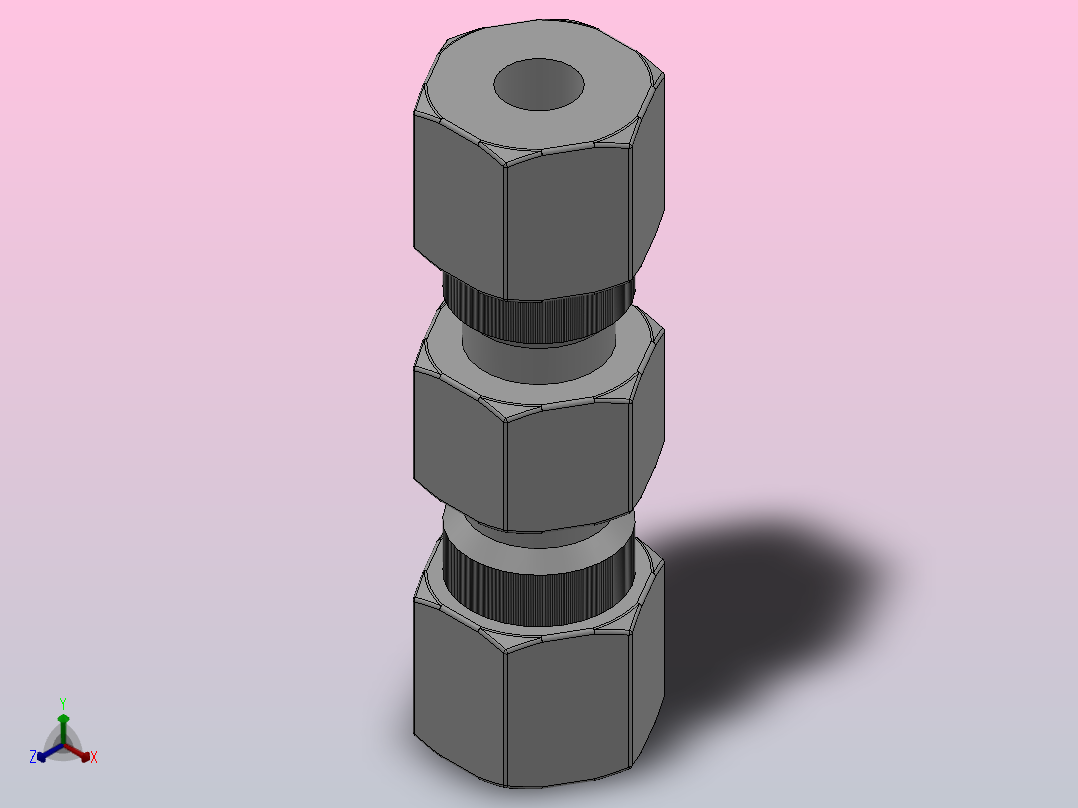 SKU 联管直二通卡套接头[SKU 04]主视图