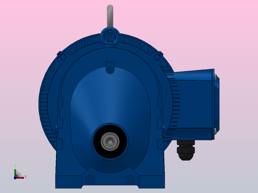 RX77底脚轴伸式安装斜齿轮减速机RX77-Y7.5-4P-132M-M1-0°前视图