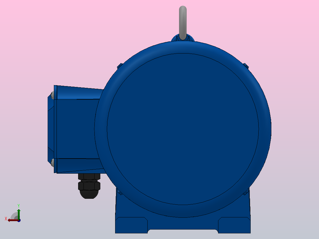 RX77底脚轴伸式安装斜齿轮减速机RX77-Y7.5-4P-132M-M1-0°后视图