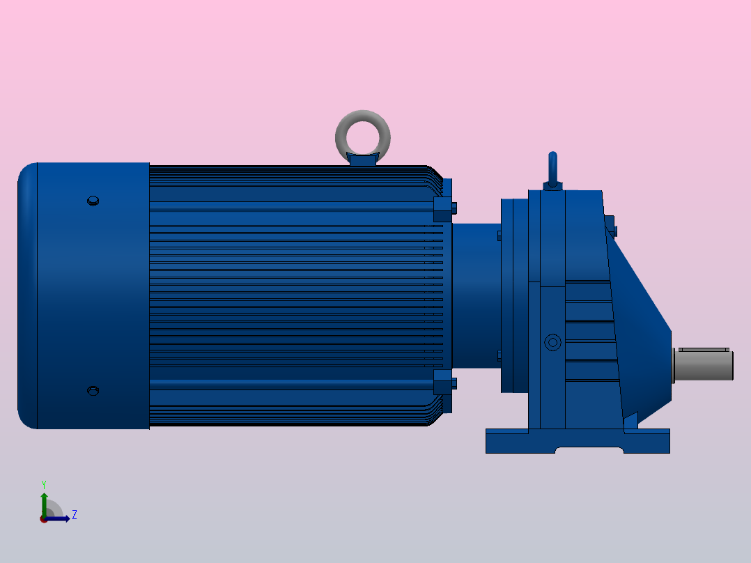 RX77底脚轴伸式安装斜齿轮减速机RX77-Y7.5-4P-132M-M1-0°左视图
