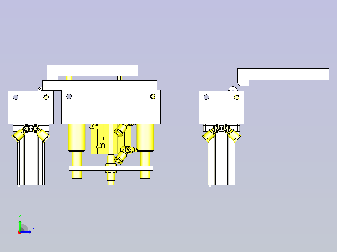 一款托盘制动器&amp;定位3D图左视图