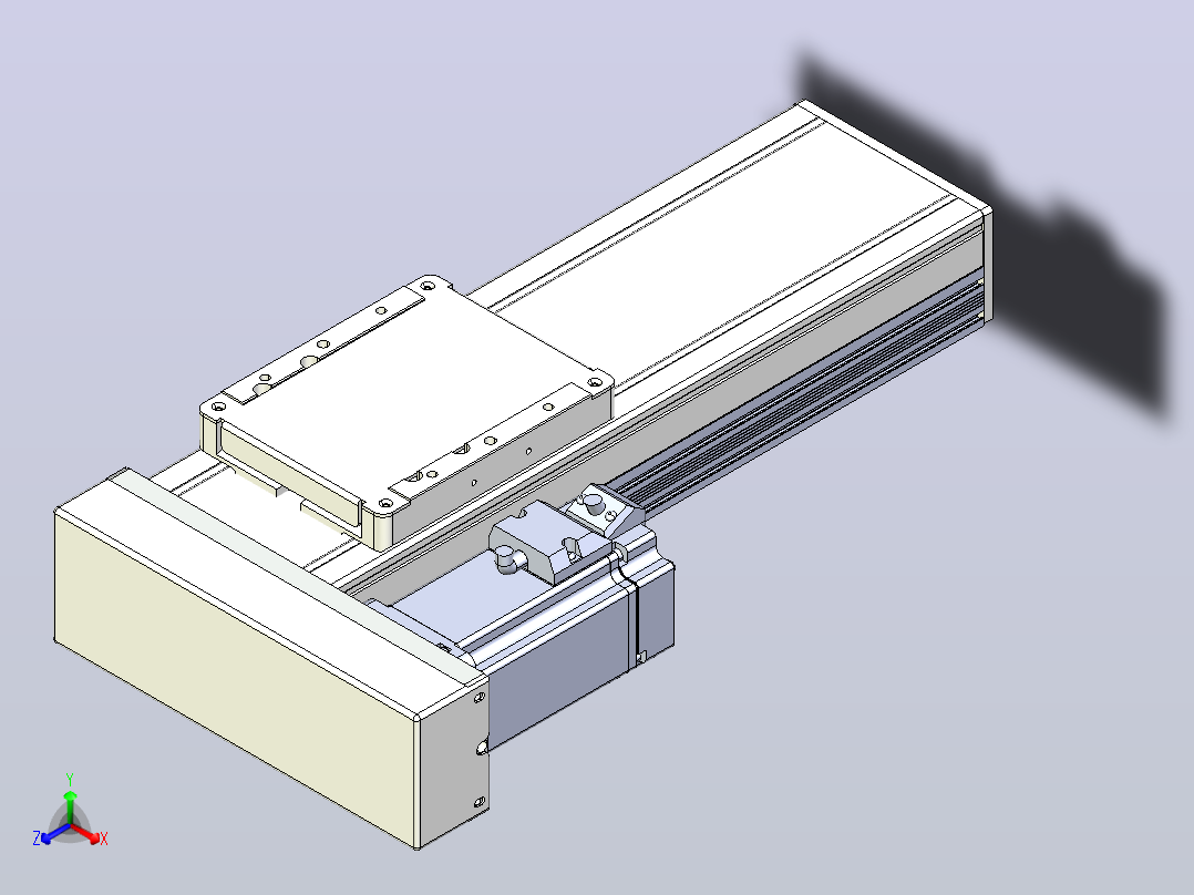 滚珠丝杠直线轴带导轨全封闭TPA-HCR-105D-1610C-L150-MR-Y-P40-N3正等轴测图