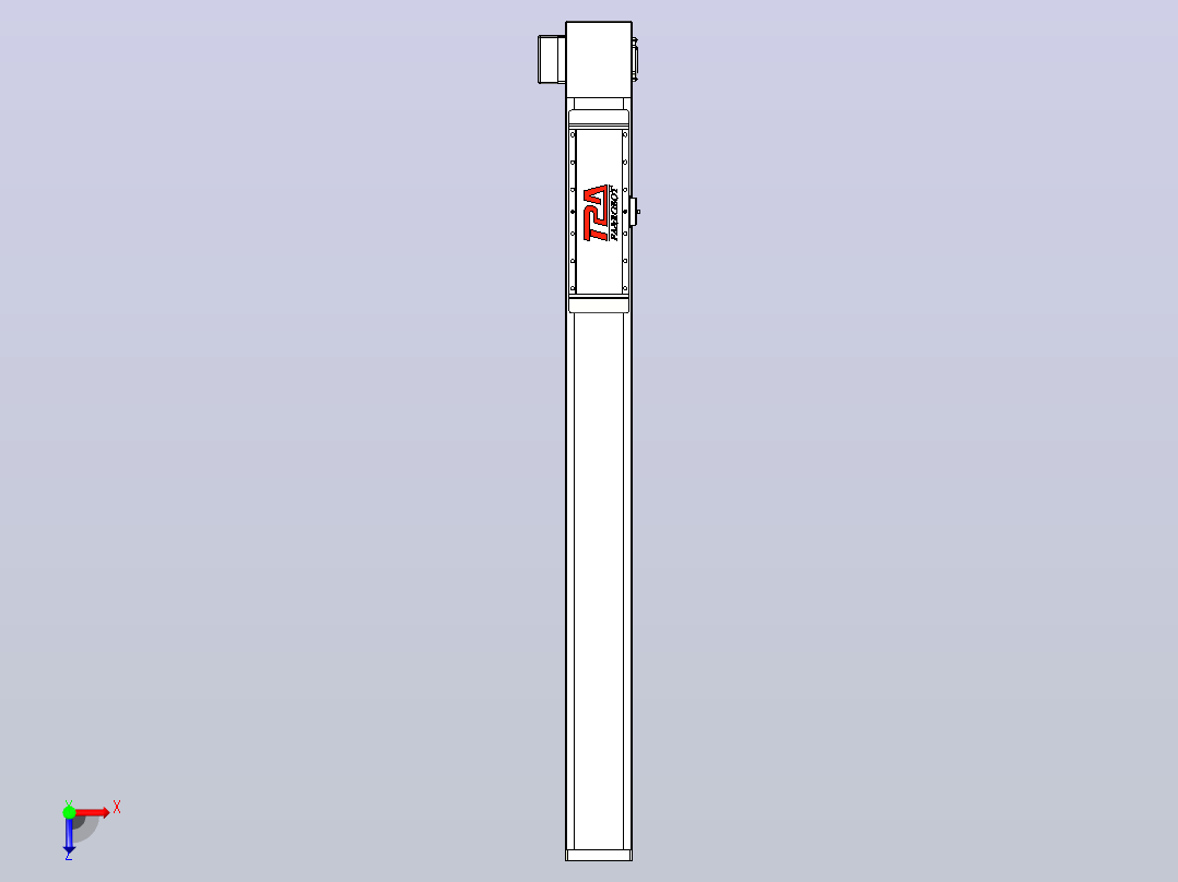 伺服电机集成皮带传动直线执行器TPA-OCB-120-224-L850-RP-P75-N3俯视图