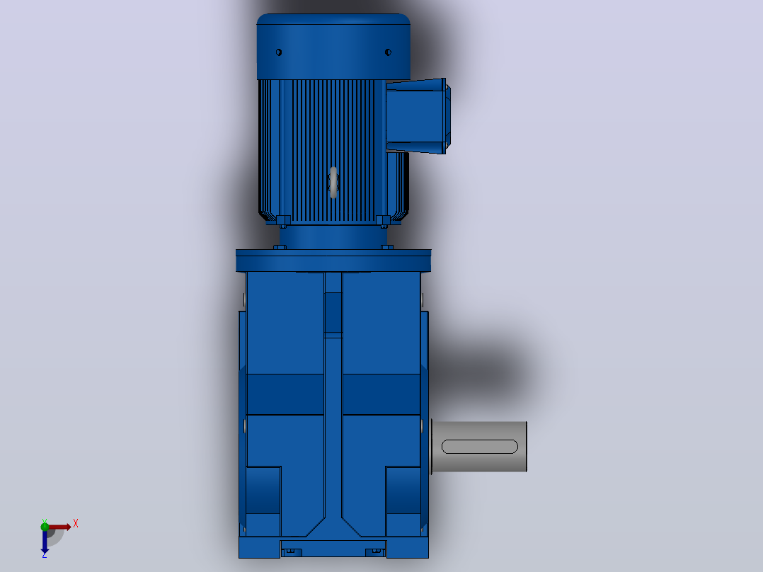 K107底脚轴伸式安装螺旋锥齿轮减速机K107-YV2.2-8P-110.83-M1-0°-A俯视图
