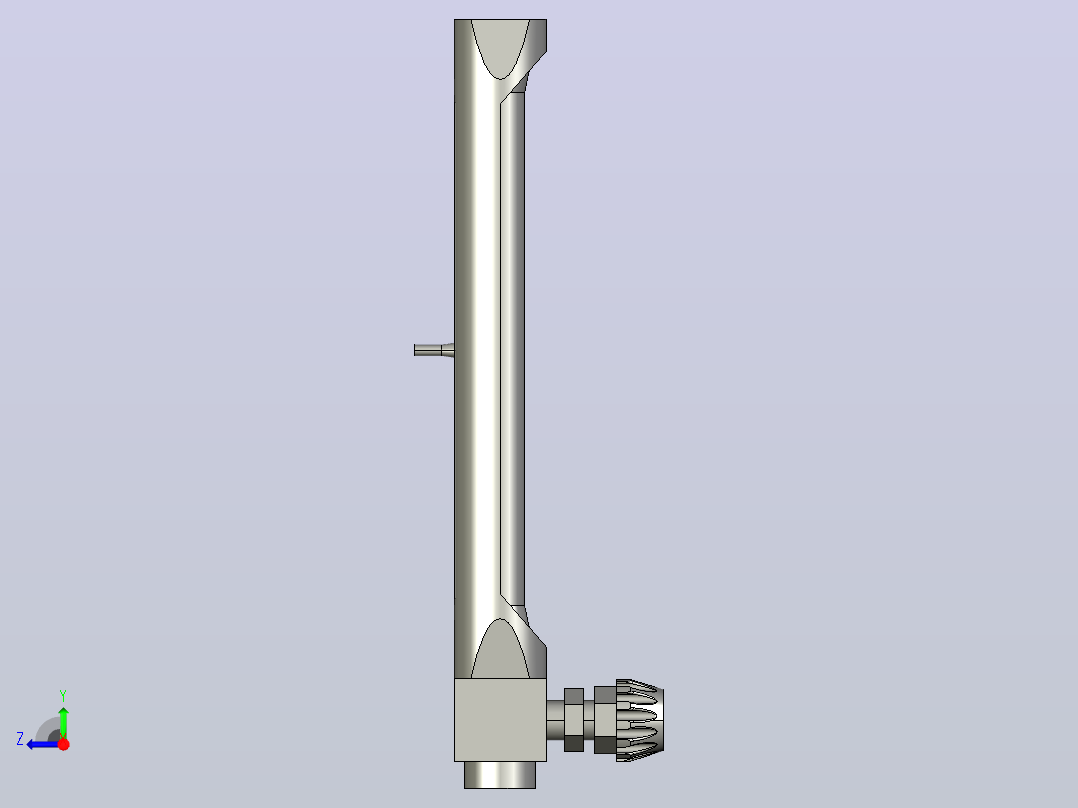 流量计 asa 型号 E 12 NPT，带针阀右视图