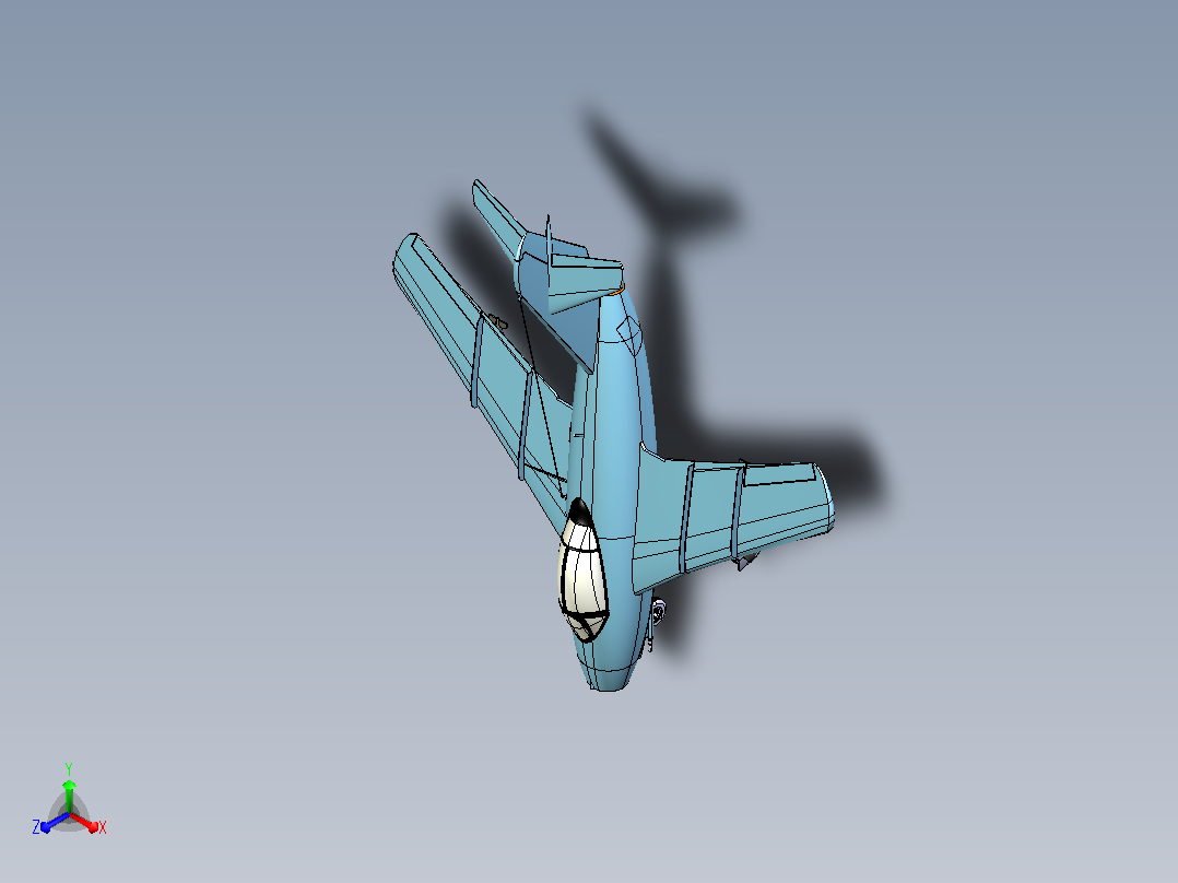 米格15战斗机CATIA V5 r21模型主视图