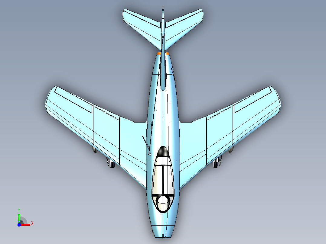 米格15战斗机CATIA V5 r21模型前视图