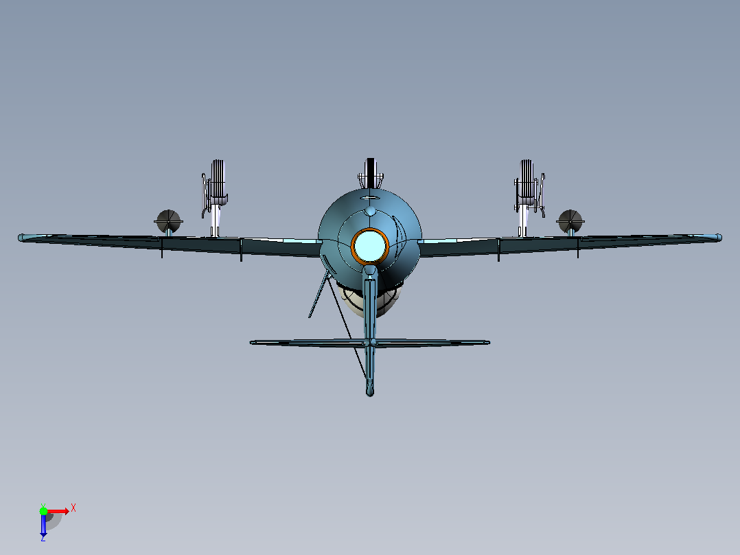 米格15战斗机CATIA V5 r21模型俯视图