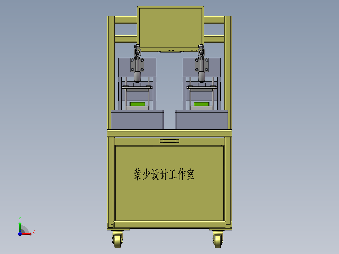 手动气密性测试夹具sw18可编辑前视图