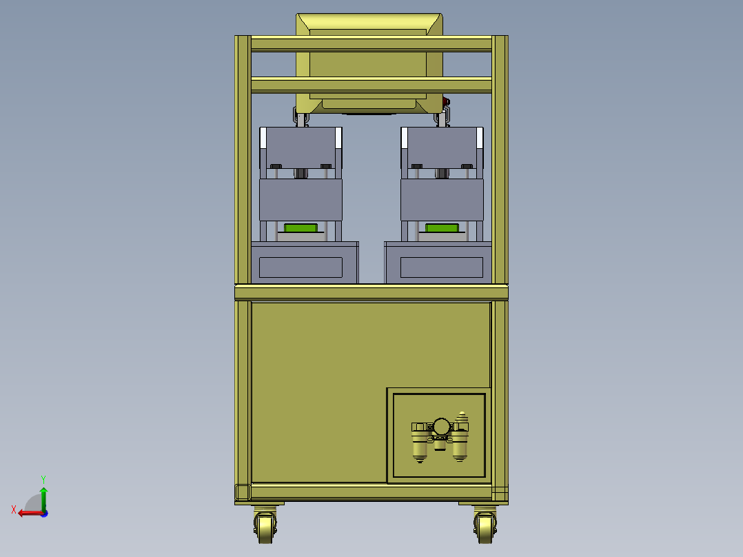 手动气密性测试夹具sw18可编辑后视图