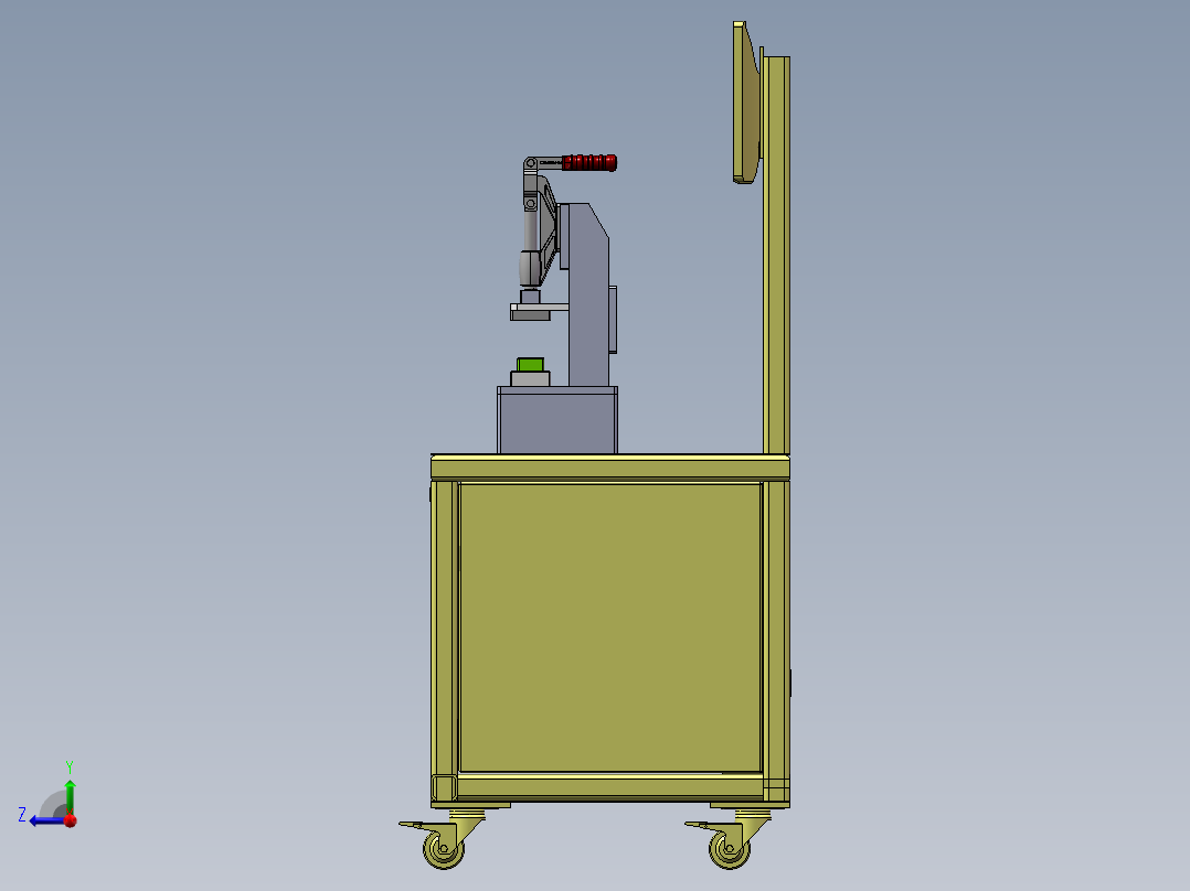 手动气密性测试夹具sw18可编辑右视图