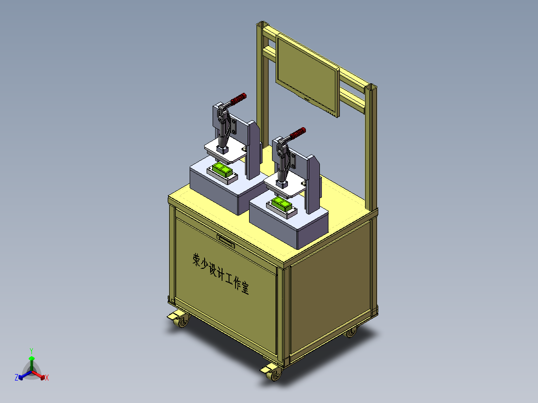 手动气密性测试夹具sw18可编辑正等轴测图