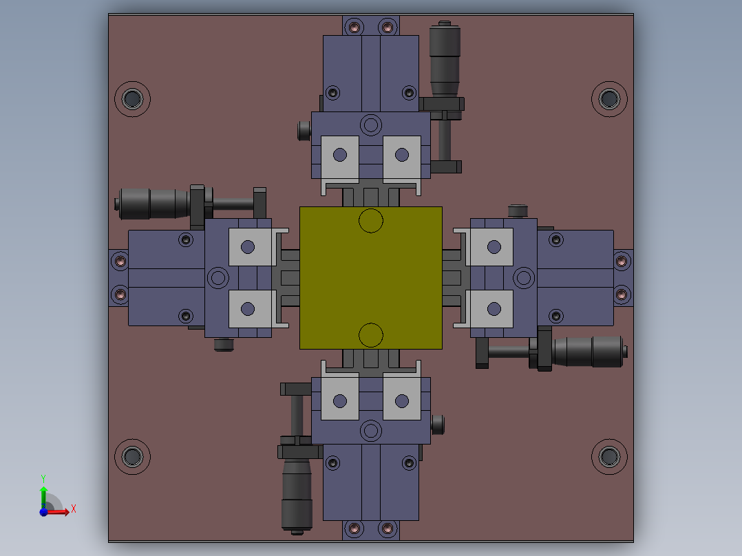 校正机构夹具sw18可编辑前视图
