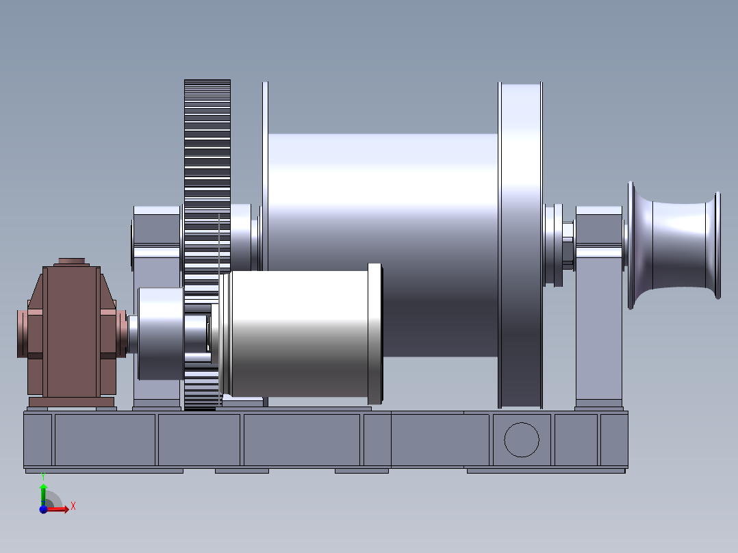 j70电动驱动钻机绞车设计(sw10+说明书+cad)前视图