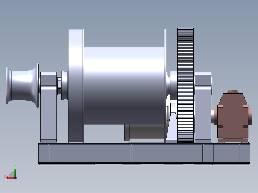 j70电动驱动钻机绞车设计(sw10+说明书+cad)后视图