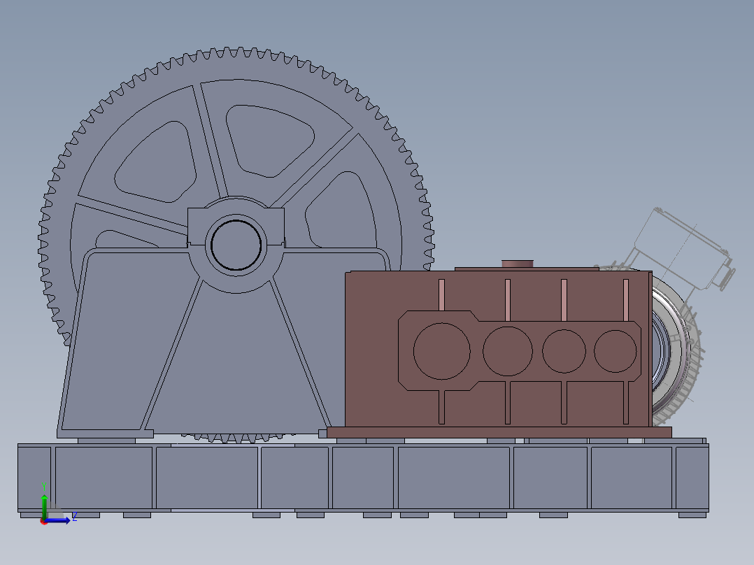 j70电动驱动钻机绞车设计(sw10+说明书+cad)左视图