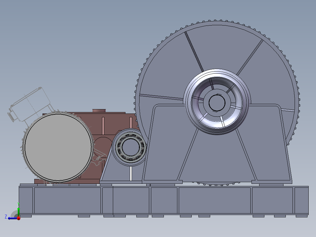 j70电动驱动钻机绞车设计(sw10+说明书+cad)右视图