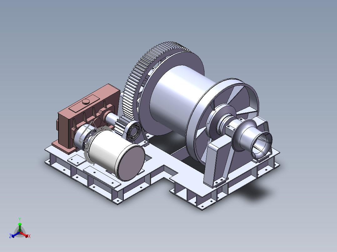j70电动驱动钻机绞车设计(sw10+说明书+cad)正等轴测图