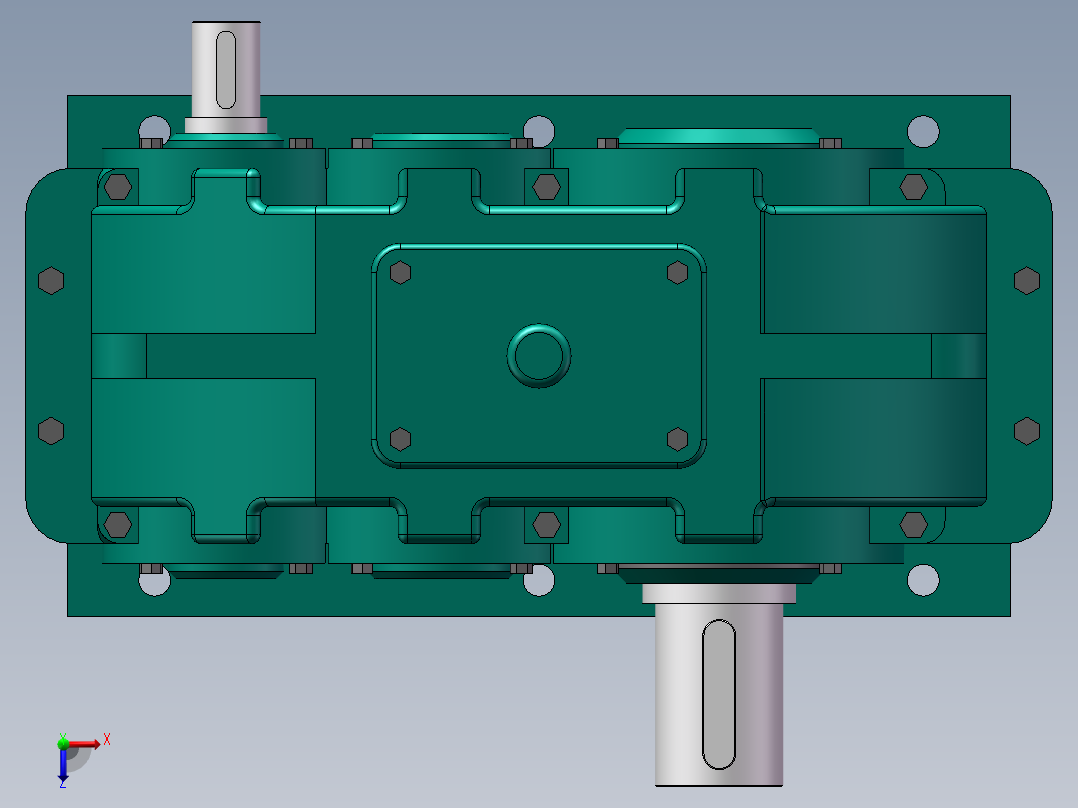ZLY型硬齿面圆柱齿轮减速器俯视图
