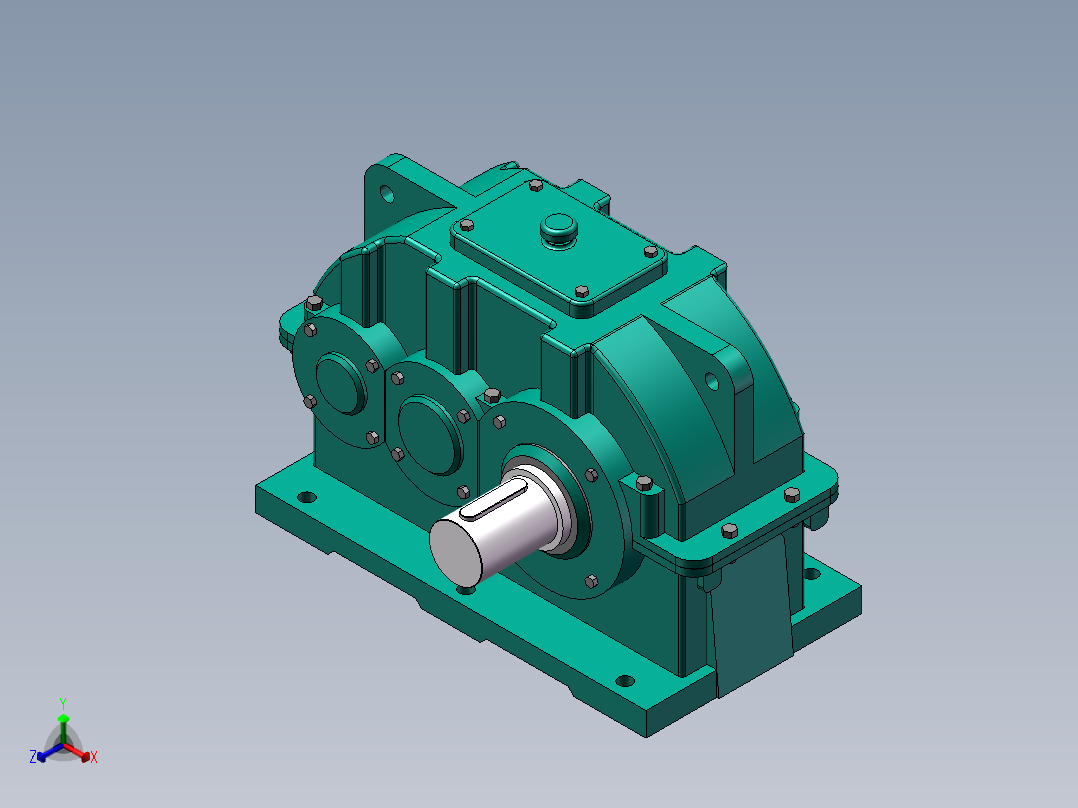 ZLY型硬齿面圆柱齿轮减速器正等轴测图