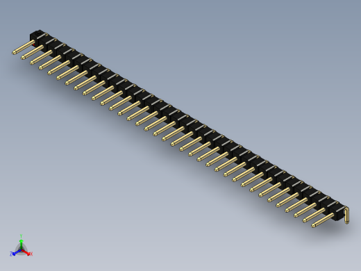 彩色公排针 100mil 2.54mm 系列-DS1022_black_1x35p_100mil_TypeD_rev1.0