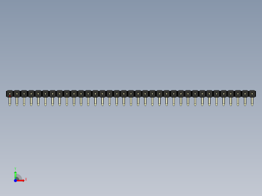 彩色公排针 100mil 2.54mm 系列-DS1022_black_1x35p_100mil_TypeD_rev1.0前视缩略图