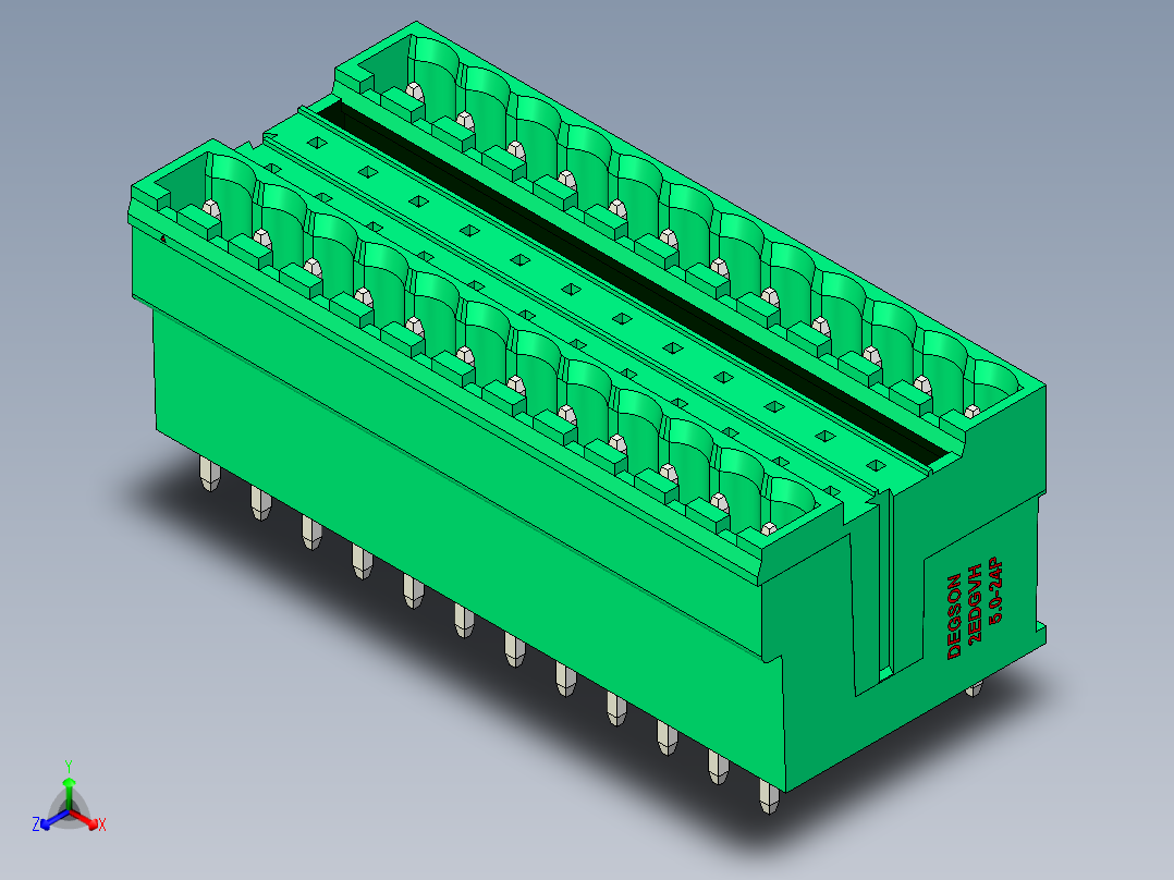 DEGSON 2EDG 系列 5.0mm 可插拔接线端子组-2EDGVH-5.0-24P-14-00AH主视图