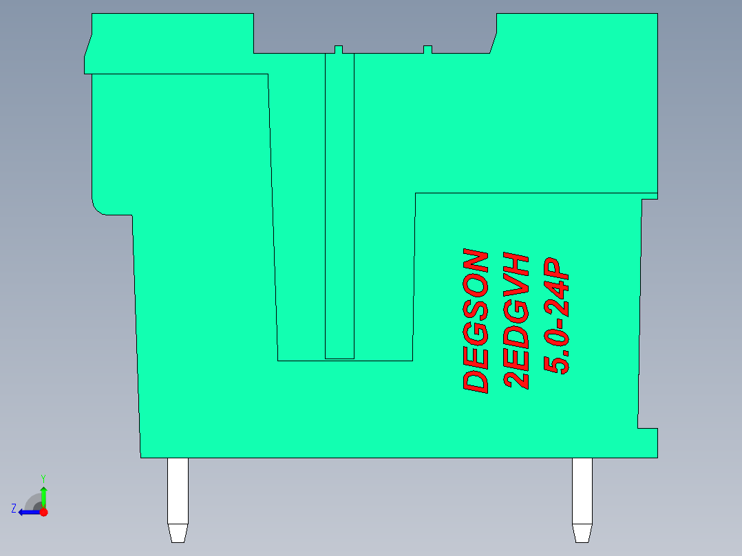 DEGSON 2EDG 系列 5.0mm 可插拔接线端子组-2EDGVH-5.0-24P-14-00AH右视图