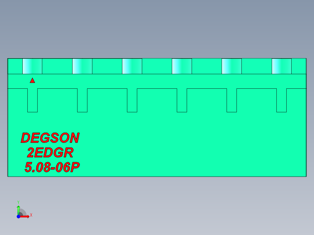 DEGSON 2EDG 系列 5.08mm 可插拔接线端子组-2EDGR-5.08-06P-14-00AH前视图