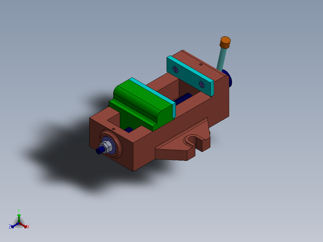 板凳虎钳正等轴测图