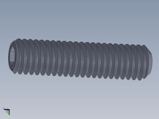 UNC 平头紧定螺钉-UNC SET SCREW 0.375 x1.500.SLDPRT