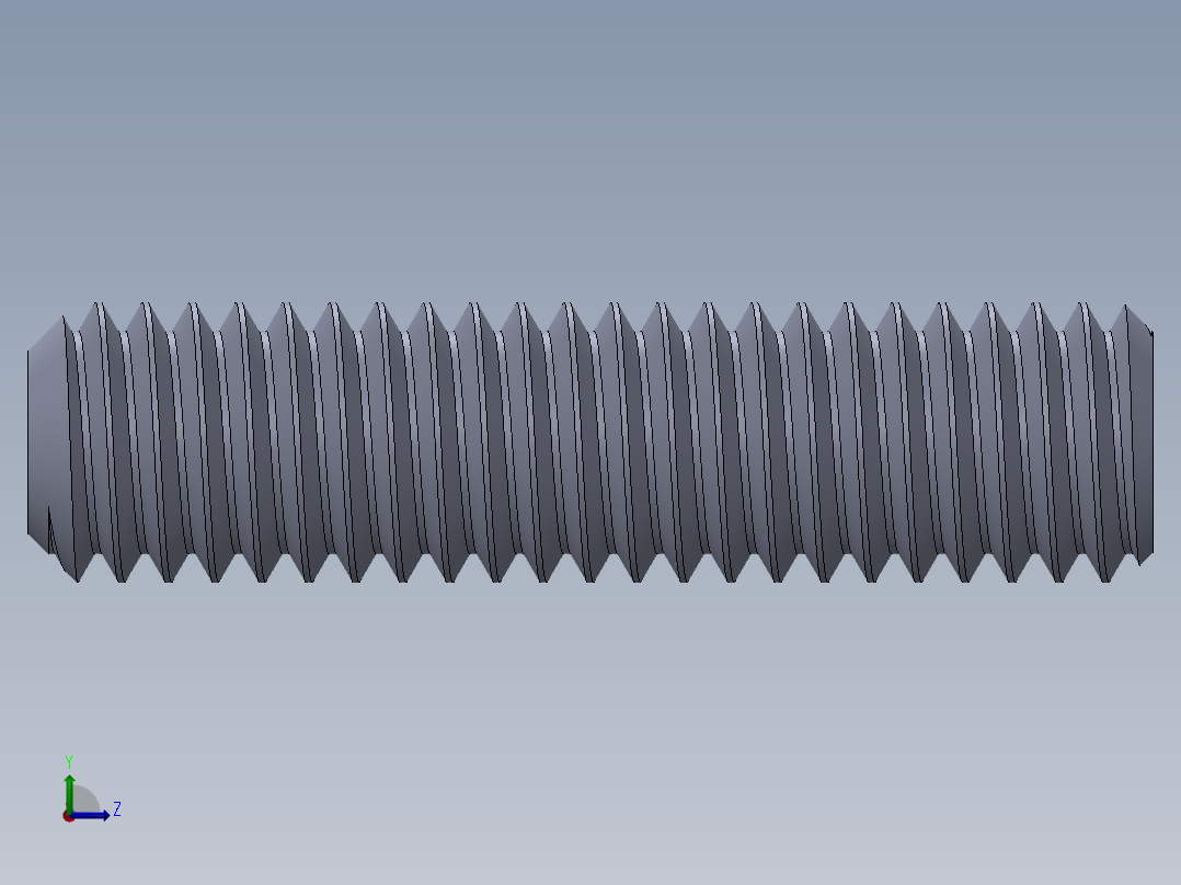 UNC 平头紧定螺钉-UNC SET SCREW 0.375 x1.500.SLDPRT左视图