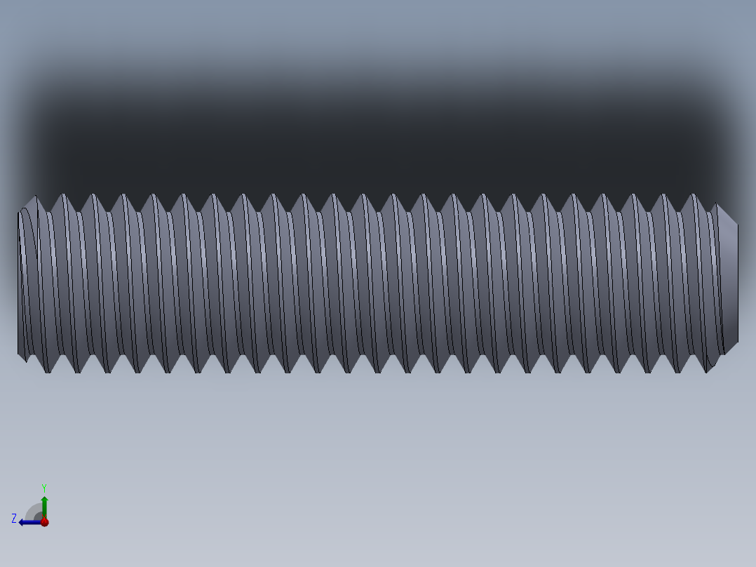UNC 平头紧定螺钉-UNC SET SCREW 0.375 x1.500.SLDPRT右视图