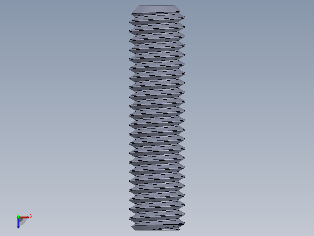 UNC 平头紧定螺钉-UNC SET SCREW 0.375 x1.500.SLDPRT俯视图