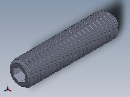 UNC 平头紧定螺钉-UNC SET SCREW 0.375 x1.500.SLDPRT正等轴测缩略图