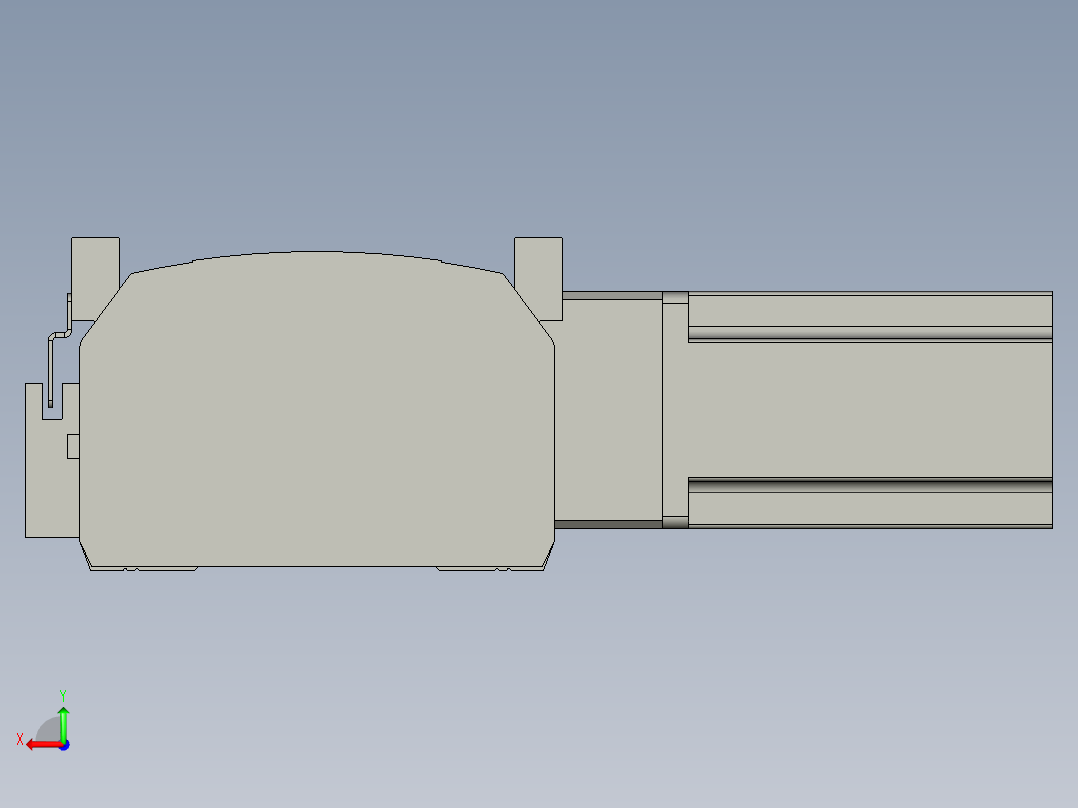 直线模组WG-LHB12-S1300-R(B)设计图纸后视图
