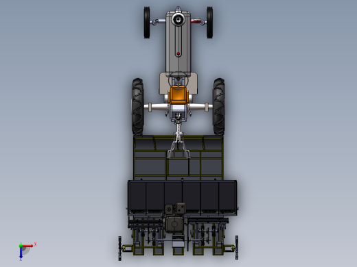 牵引式插秧机设计俯视缩略图