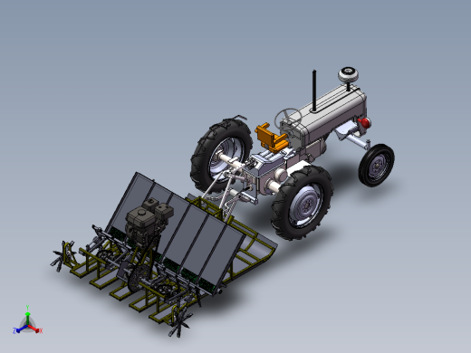 牵引式插秧机设计正等轴测缩略图