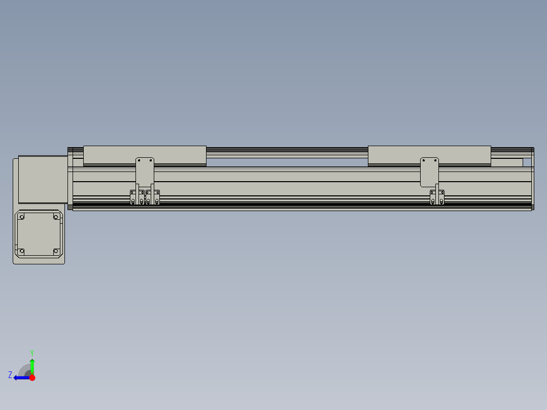 直线模组LHB21-L40-S500-LD设计图纸右视图