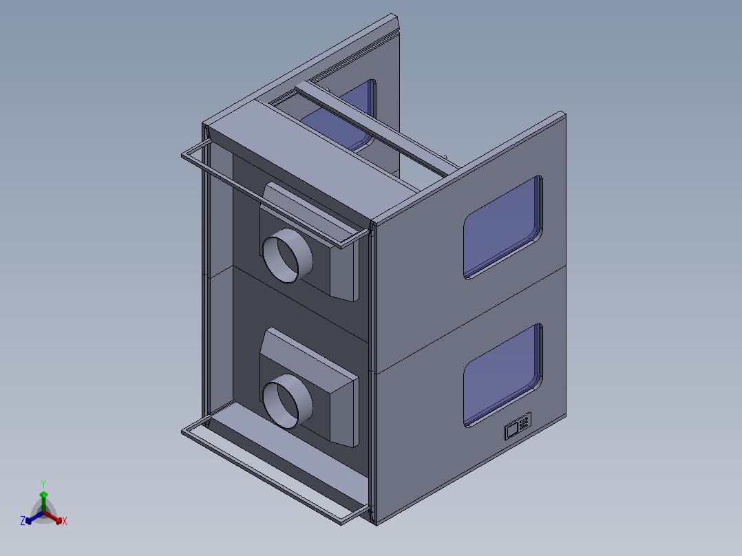 桌上型通风柜正等轴测图