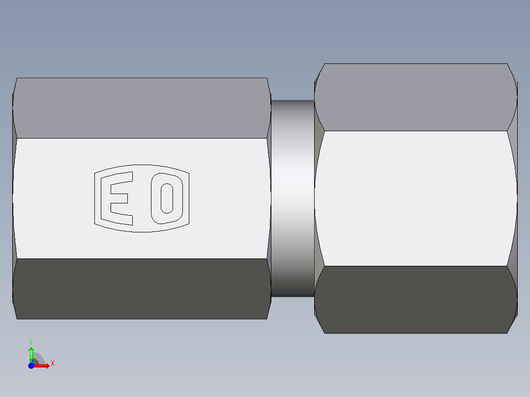 卡套式工业通用硬管接头EO_Swivel_connector_GAI08ZSM71前视图