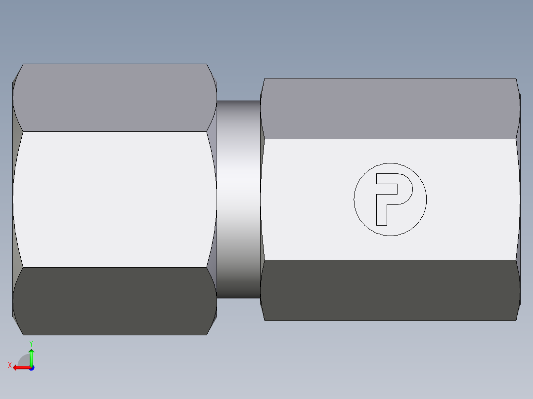 卡套式工业通用硬管接头EO_Swivel_connector_GAI08ZSM71后视图